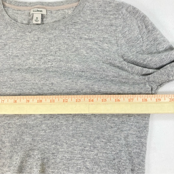 L. L Bean Women's Light Gray Cotton Sweater Pullover M Long Sleeve Minimalist - Picture 10 of 16